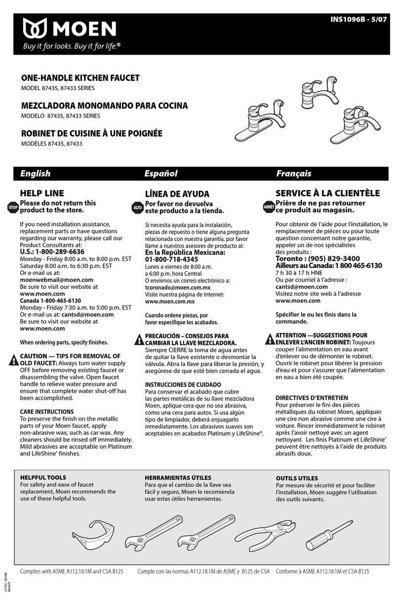 Moen 87435 Series manual