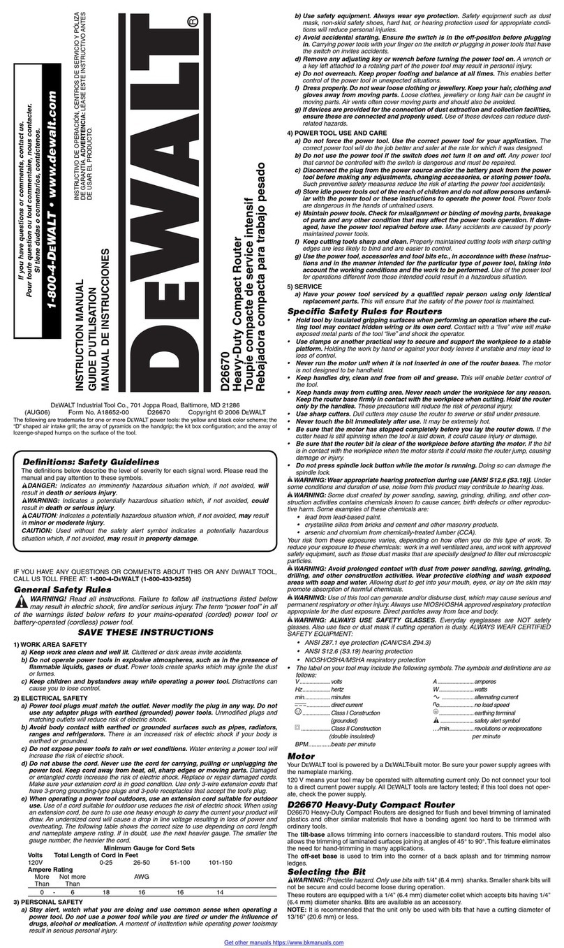 DeWalt D26670K User manual DeWalt D26670K User manual