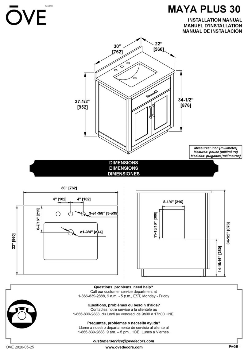 OVE MAYA PLUS 30 installation manual