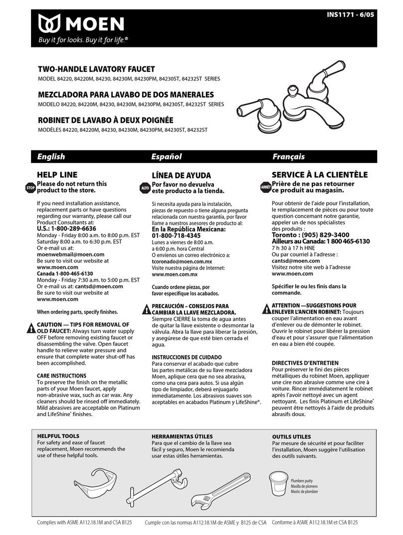 Moen 84220 Series User manual