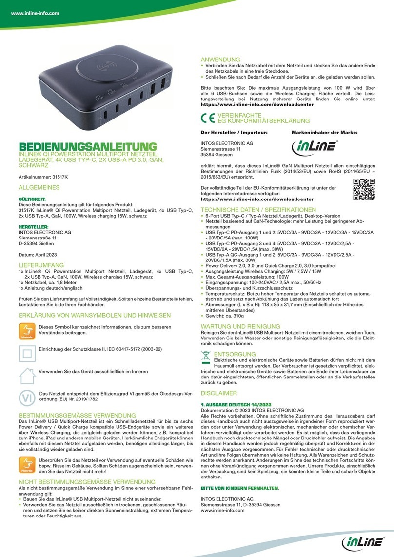 Intos Electronic INLINE QI operating instructions