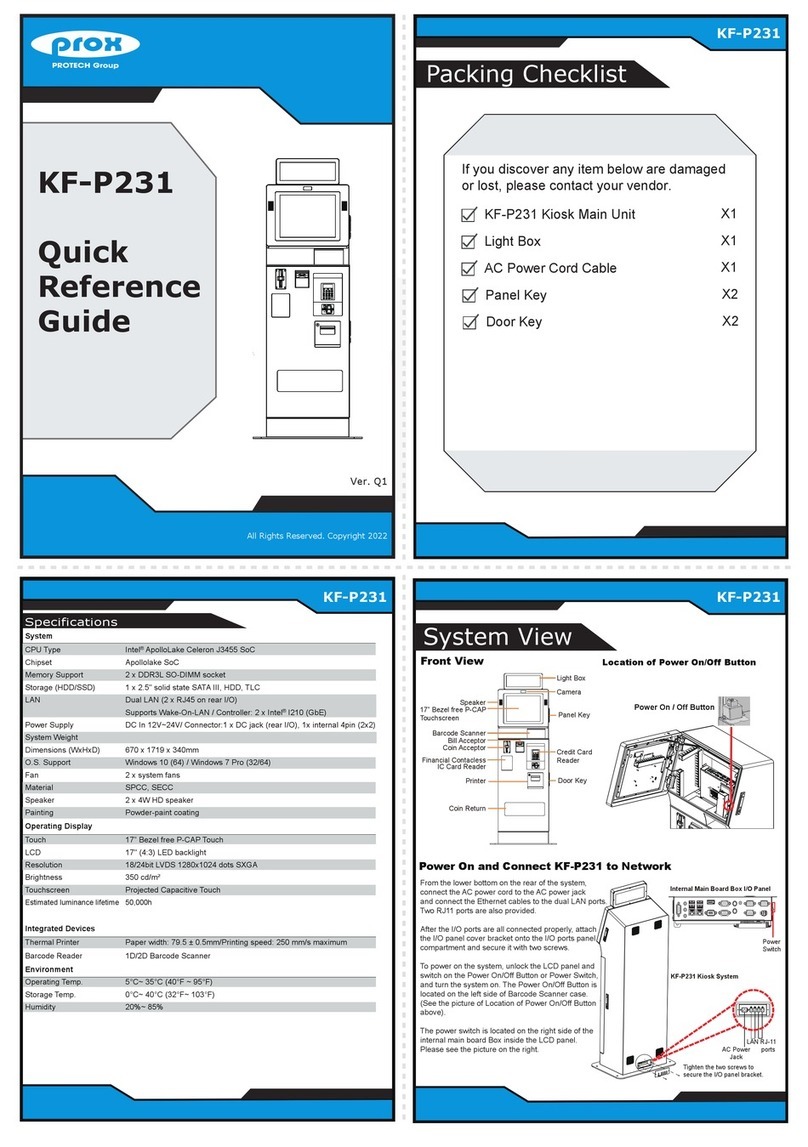 protech prox KF-P231 Quick reference guide