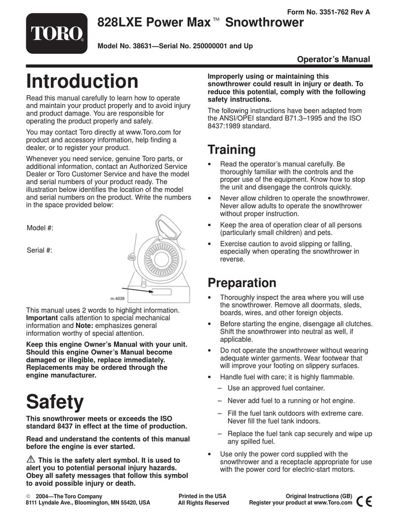 Toro Power Max 828LXE Operator's manual