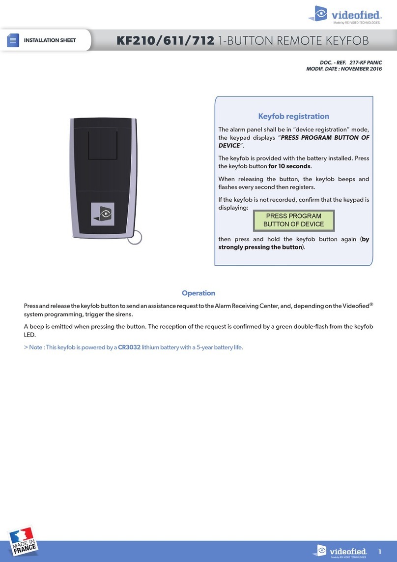 Videofied KF210 Installation sheet