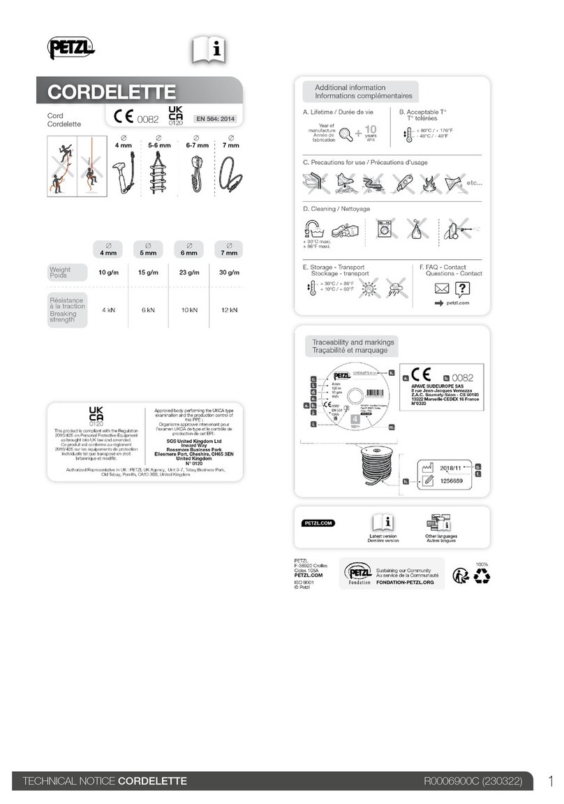 Petzl CORDELETTE User manual