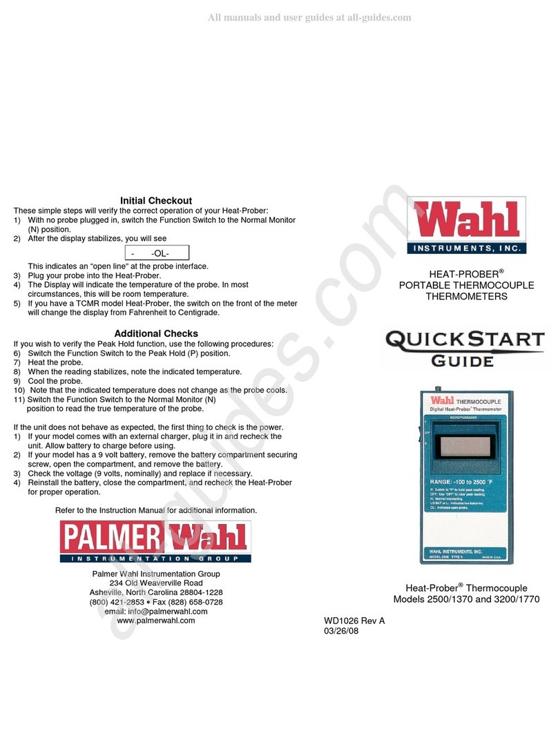 Wahl HEAT-PROBER 2500/1370 User manual Wahl HEAT-PROBER 2500/1370 User manual