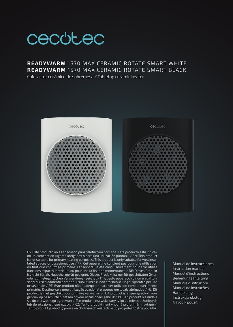 cecotec READYWARM 1570 MAX CERAMIC SMART WHITE instruction manual
