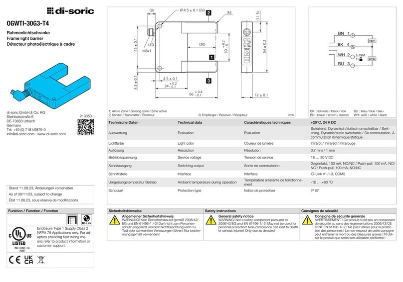 Di-soric OGWTI-30G3-T4 manual