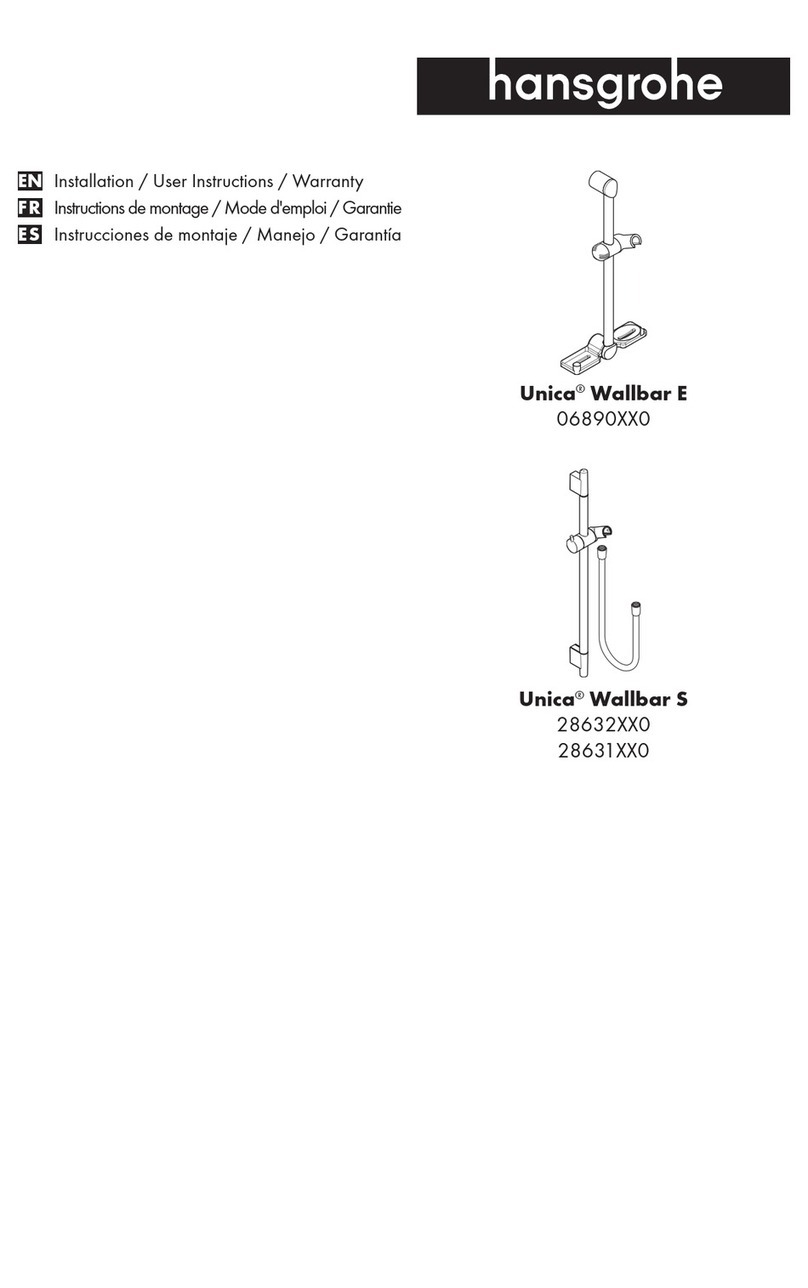 Hans Grohe Unica Wallbar E 06890 0 Series Instruction Manual Hans Grohe Unica Wallbar E 06890 0 Series Instruction Manual