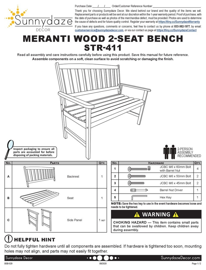 Sunnydaze Decor MERANTI STR-411 Assembly and care instructions