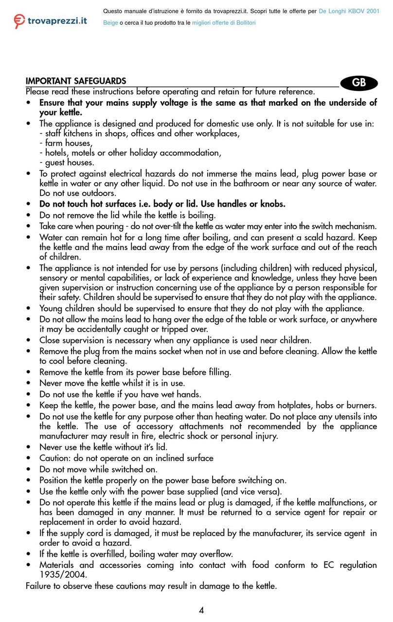 DeLonghi KBOV 2001 instructions