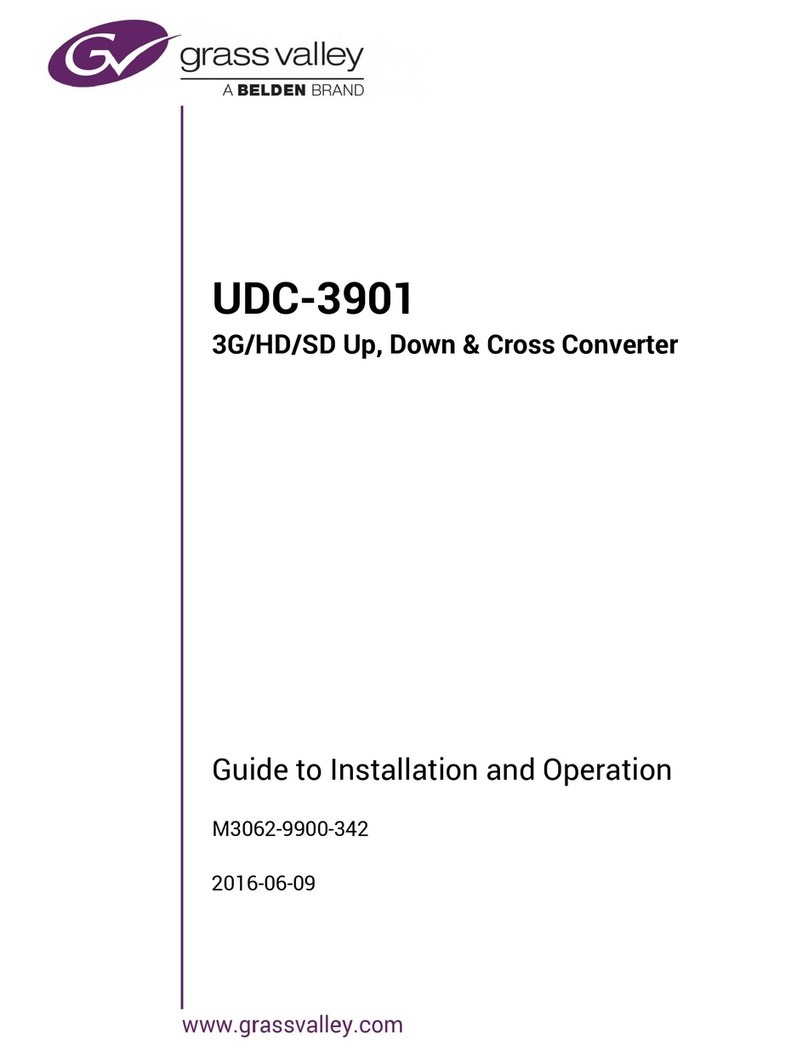 GRASS VALLEY BELDEN UDC-3901 Guide to installation and operation GRASS VALLEY BELDEN UDC-3901 Guide to installation and operation