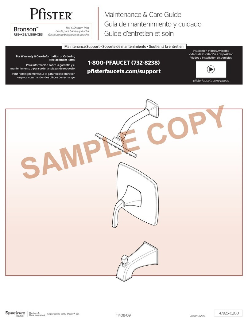 Spectrum Pfister Bronson R89-XBS User manual Spectrum Pfister Bronson R89-XBS User manual