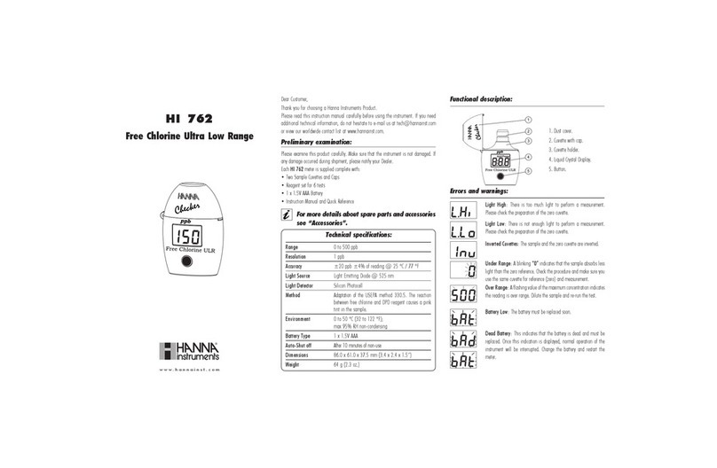 Hanna Instruments HI 762 User manual