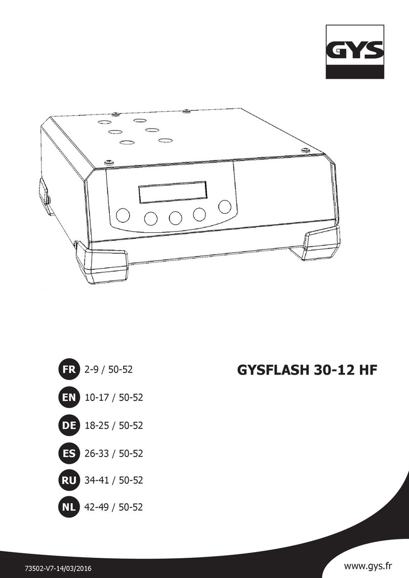 GYS GYSFLASH 30.12 HF operating instructions