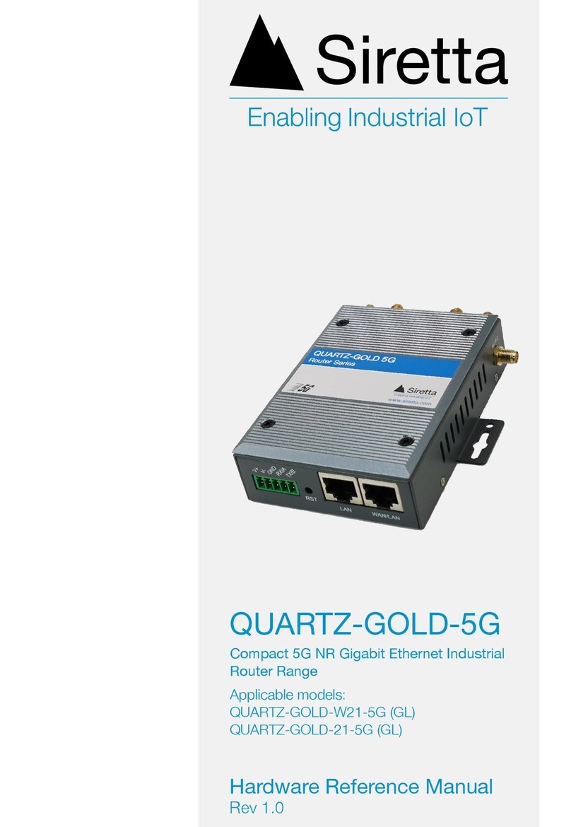SIRETTA QUARTZ-GOLD-W21-5G Quick user guide
