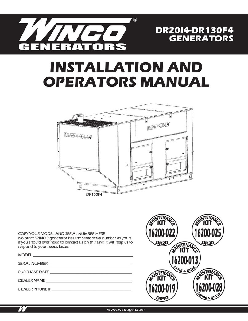 Winco DR130F4 Installation and operator's manual