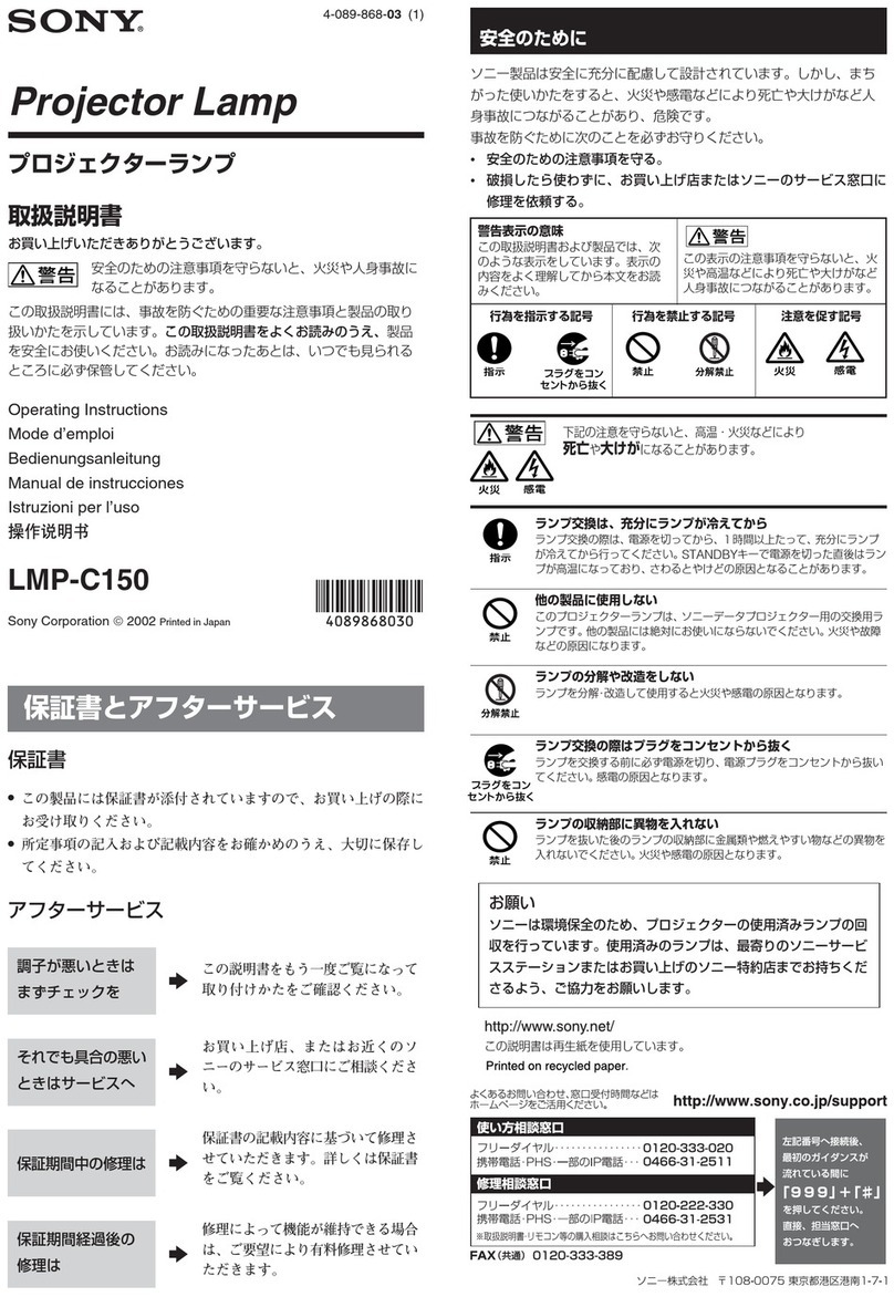 Sony LMP-C150 operating instructions