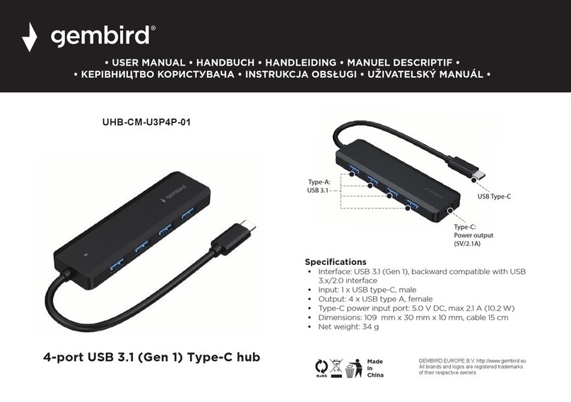 Gembird UHB-CM-U3P4P-01 User manual