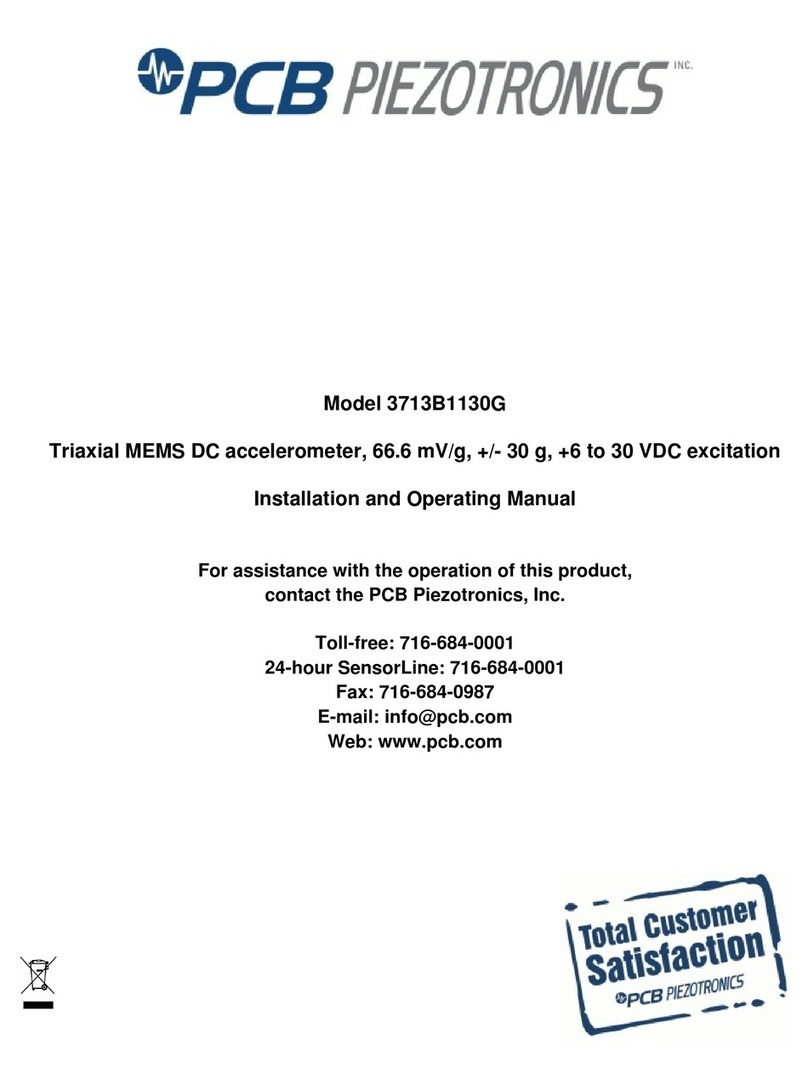 PCB Piezotronics 3713B1130G Installation and operating manual