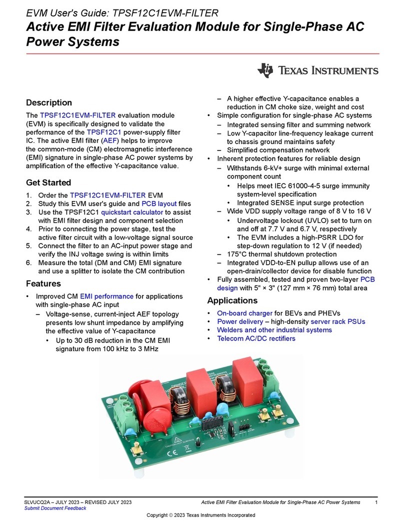 Texas Instruments TPSF12C1EVM-FILTER User manual