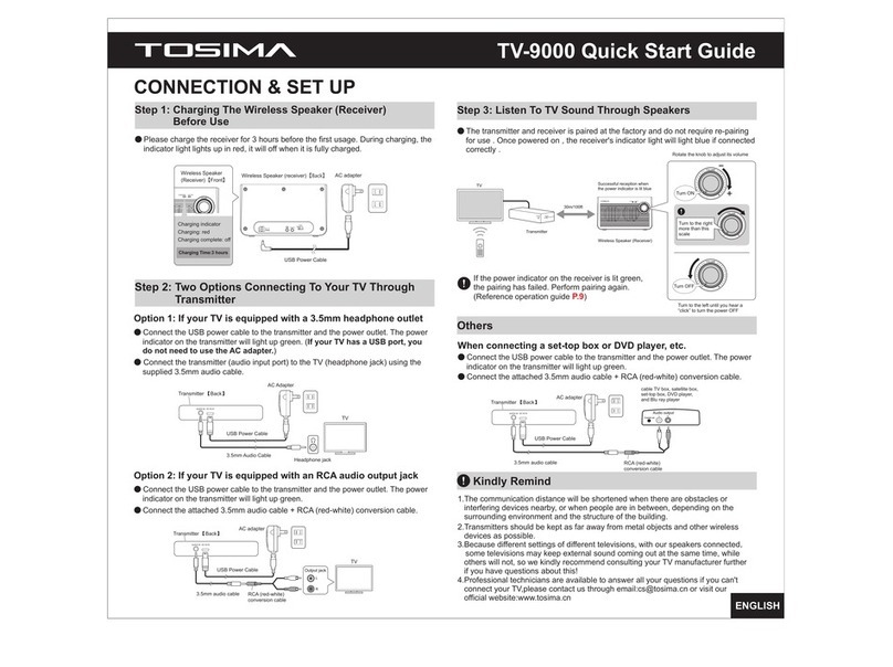 Tosima TV-9000 quick start guide