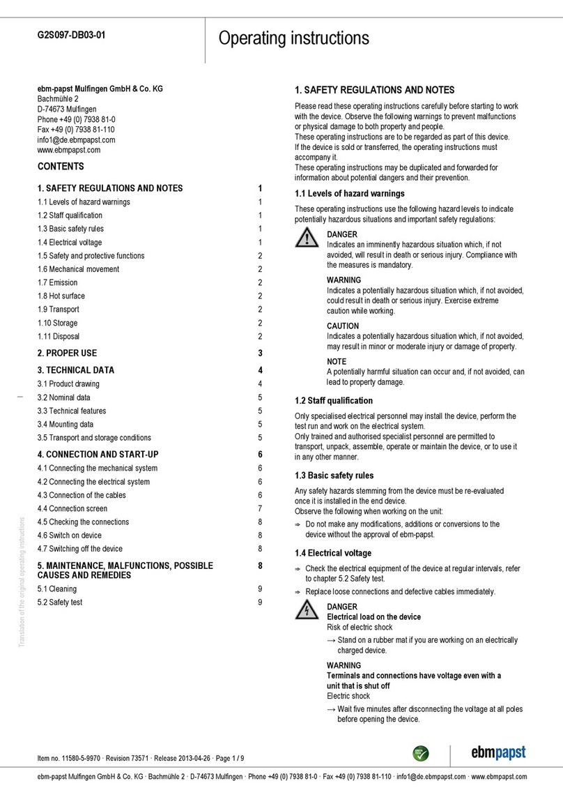 Ebmpapst G2S097-DB03-01 operating instructions