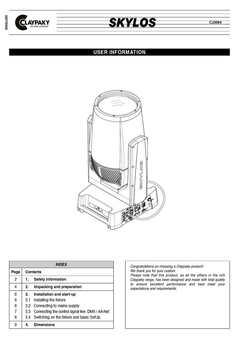 ARRI CLAYPAKY SKYLOS User information