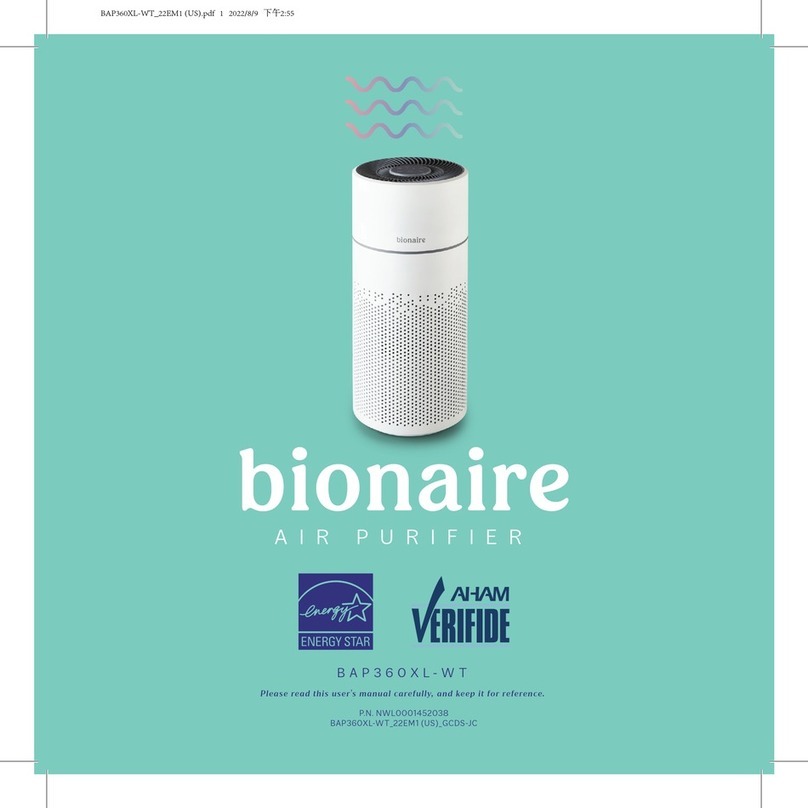Bionaire BAP360XL-WT quick start guide