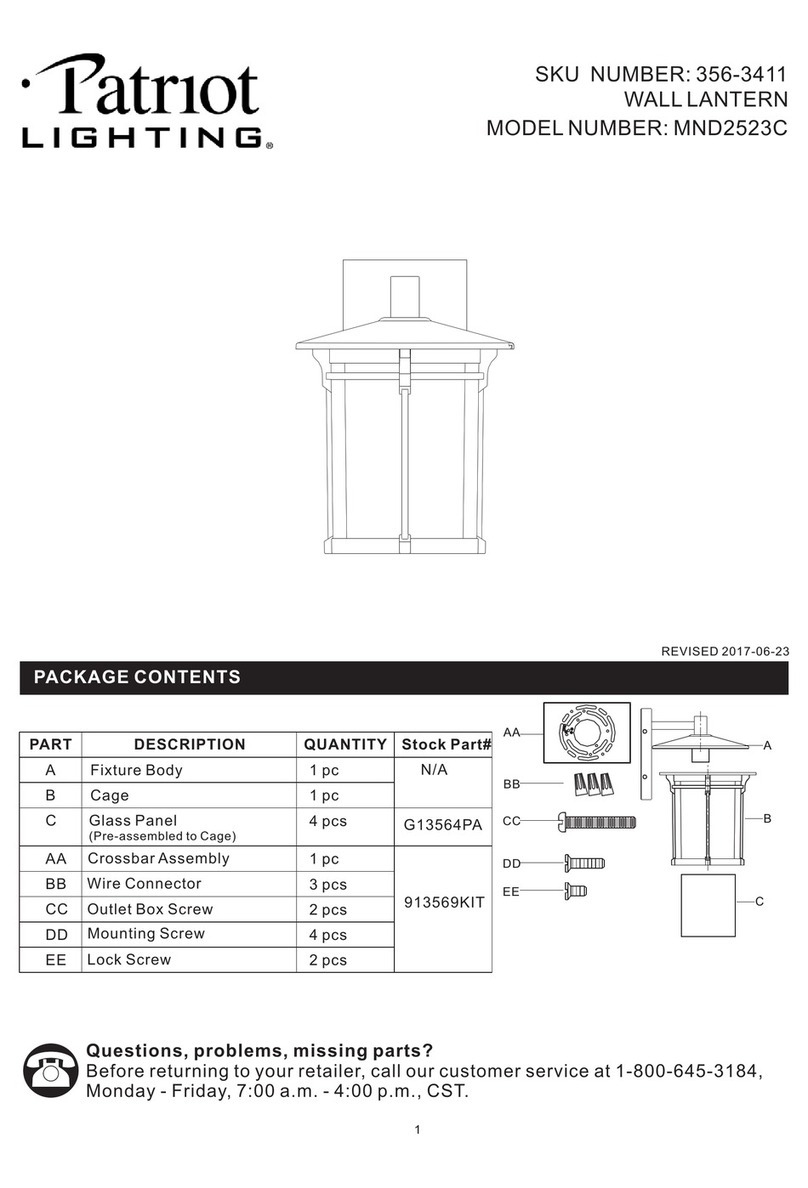 Patriot Lighting MND2523C manual