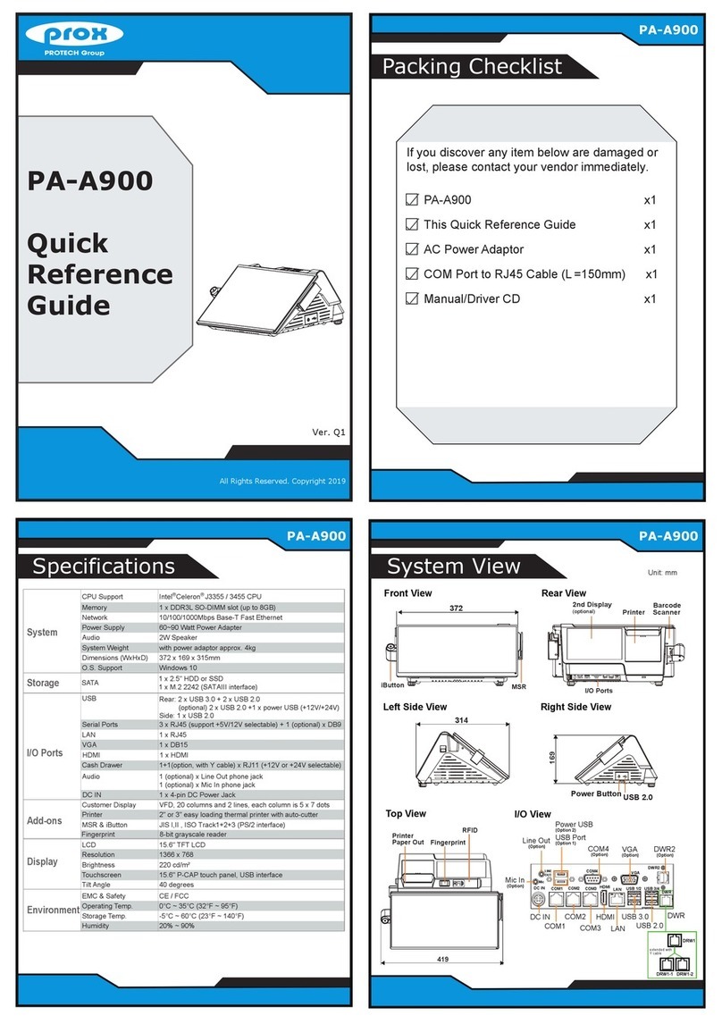 protech prox PA-A900 Quick reference guide