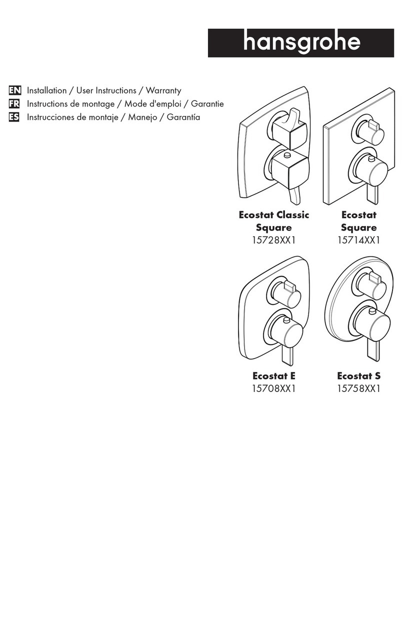 Hans Grohe Ecostat Classic Square 15728 1 Series Installation/User Instructions/Warranty Hans Grohe Ecostat Classic Square 15728 1 Series Installation/User Instructions/Warranty