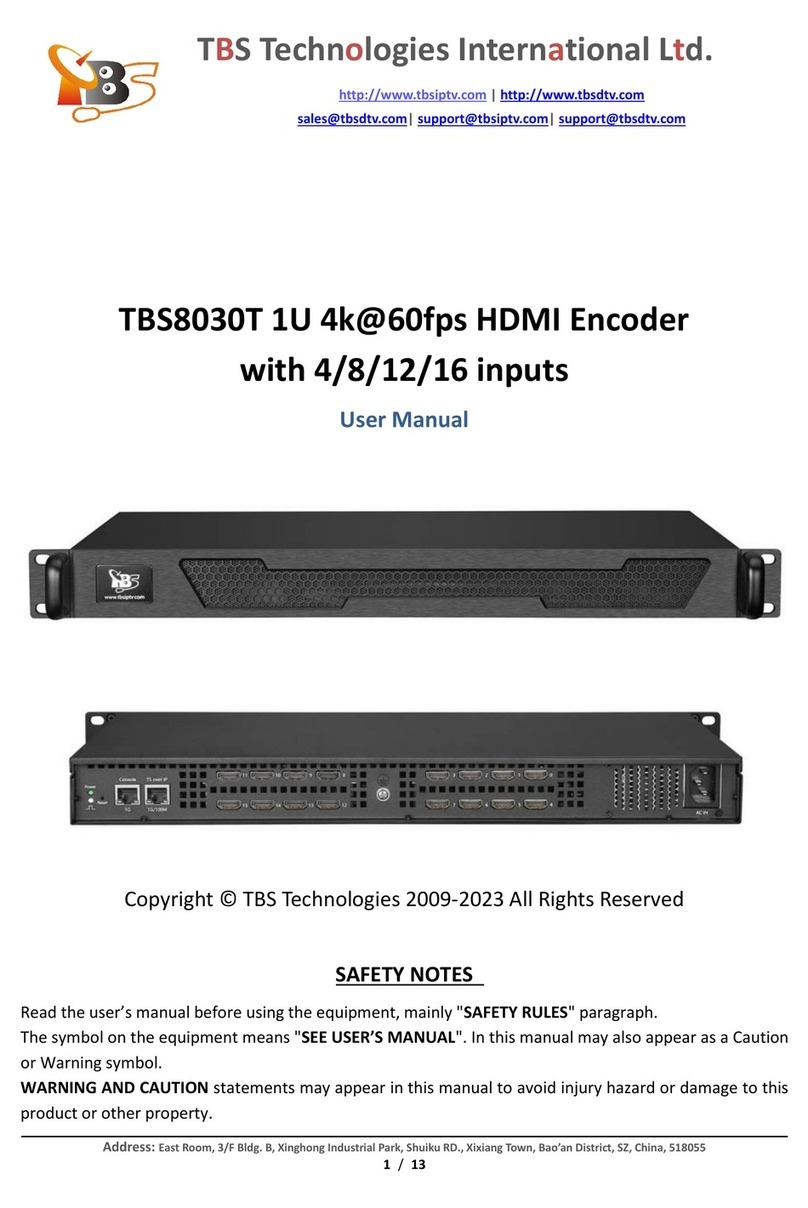 TBS technologies TBS8030T user manual