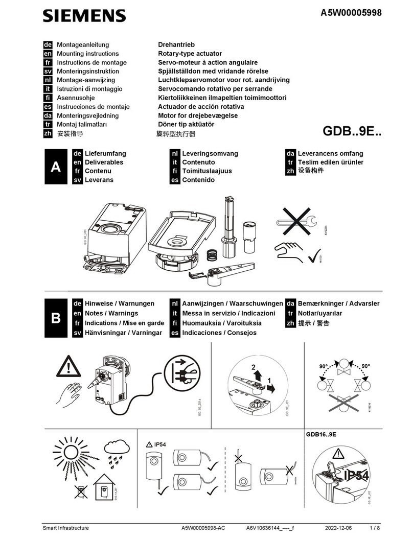 Siemens GDB 9E Series Mounting instructions