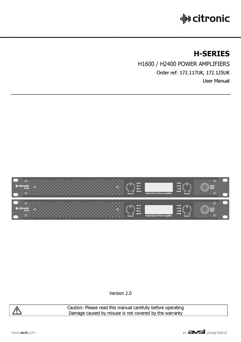 Avsl Citronic H Series User manual Avsl Citronic H Series User manual