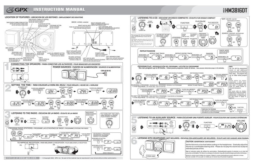 GPX HM3816DT User manual