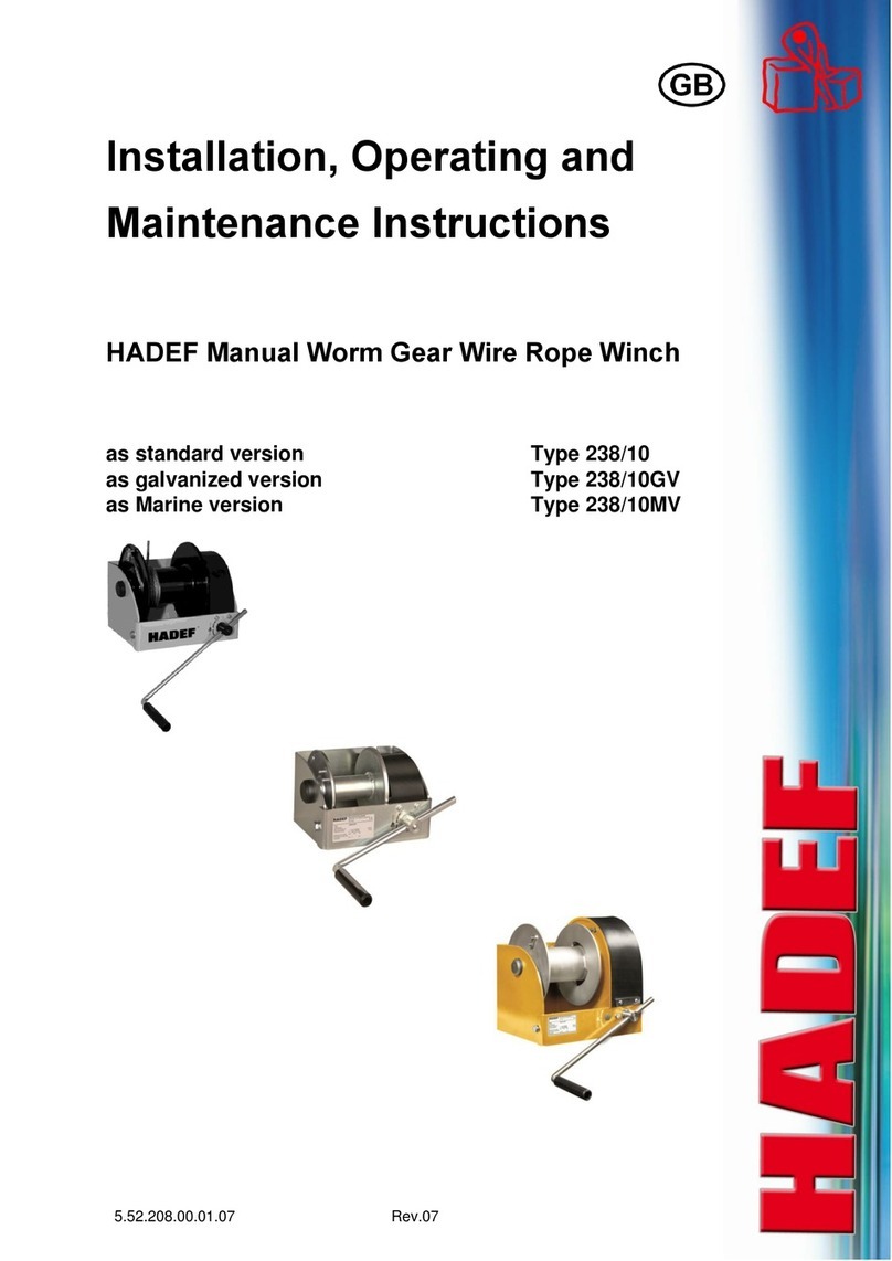 HADEF 238/10MV Installation, Operating and Maintenance Instruction HADEF 238/10MV Installation, Operating and Maintenance Instruction