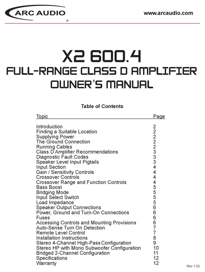 ARC Audio X2 600.4 owner's manual