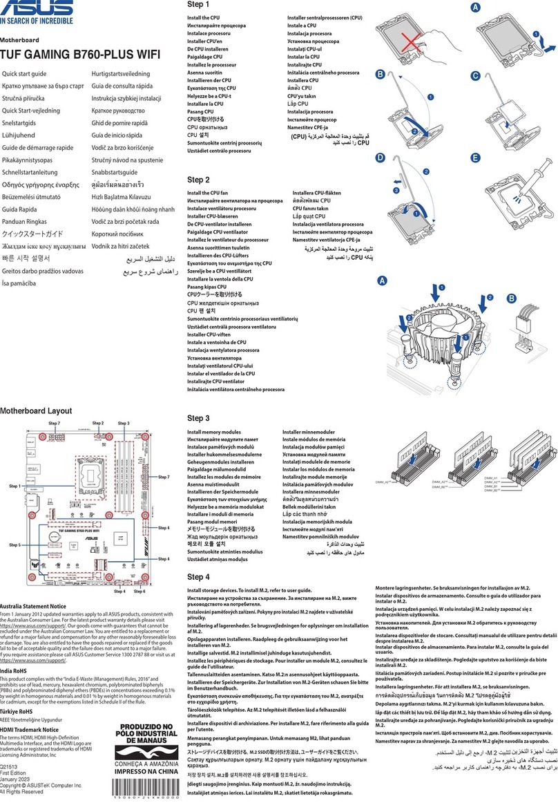 Asus TUF GAMING B760-PLUS WIFI D4 User manual