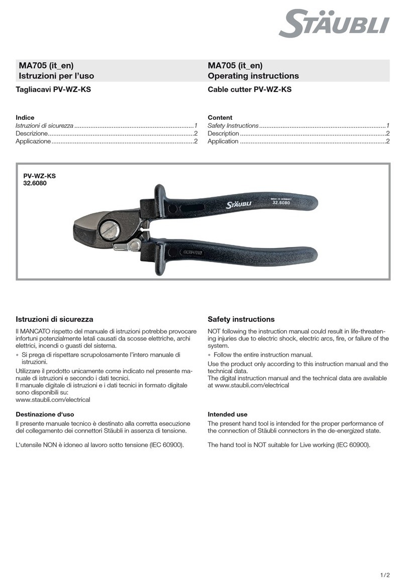 Staubli PV-WZ-KS operating instructions