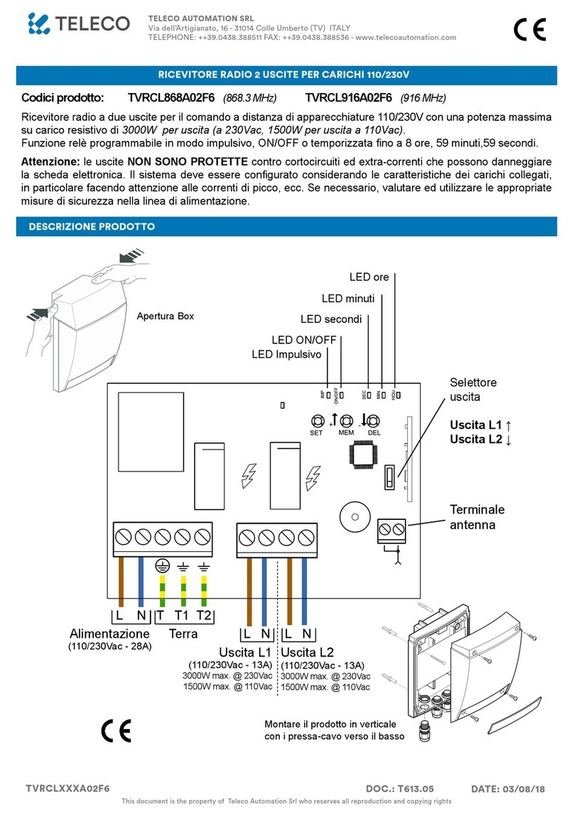 Teleco TVRCL868A02F6 instructions
