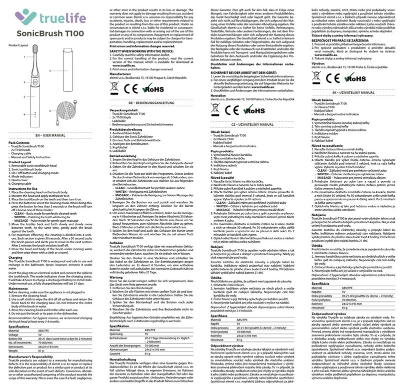TrueLife SonicBrush T100 user manual