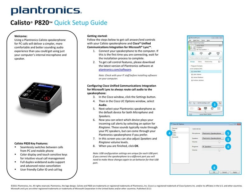 Plantronics Calisto P820 User manual Plantronics Calisto P820 User manual