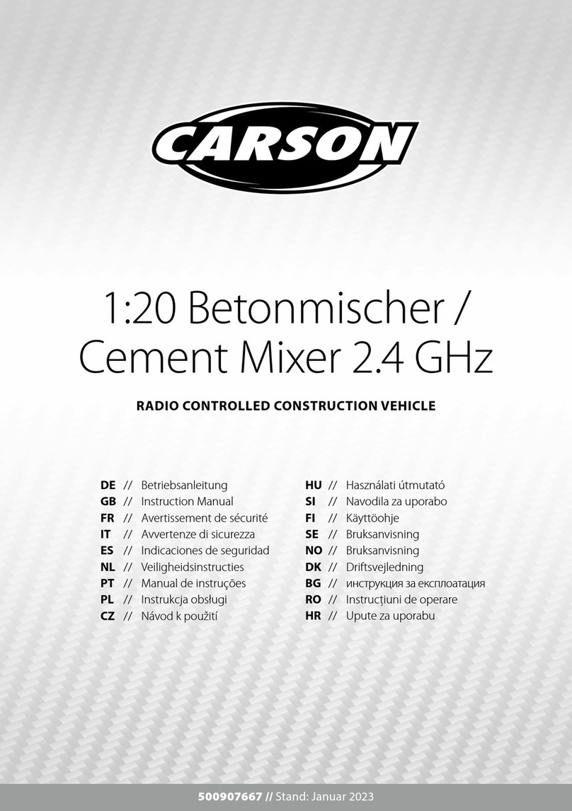 Carson 1:20 MB Arocs Cement Mixer 100% RTR User manual Carson 1:20 MB Arocs Cement Mixer 100% RTR User manual