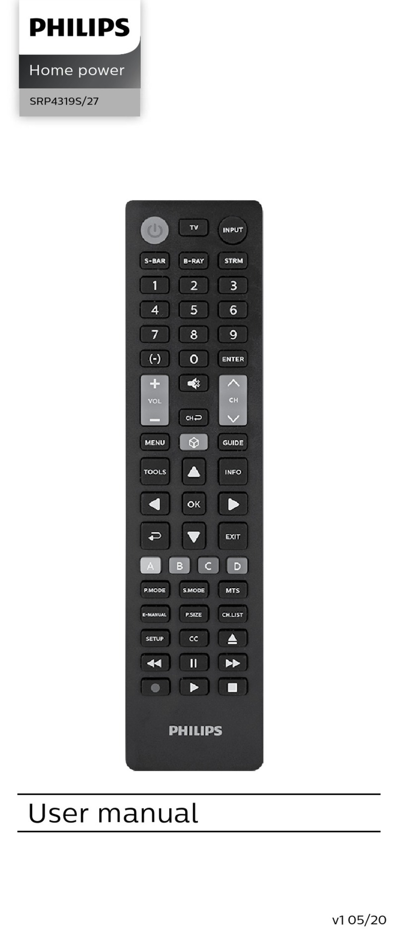 Philips SRP4319S-27 User manual Philips SRP4319S-27 User manual