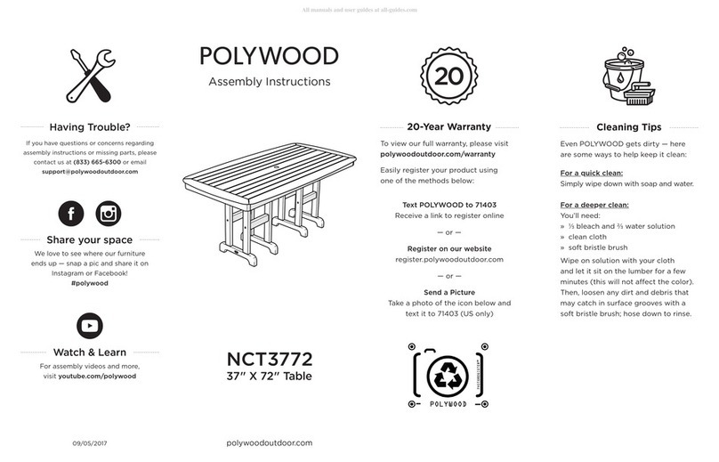 Polywood NCT3772 Assembly instructions Polywood NCT3772 Assembly instructions