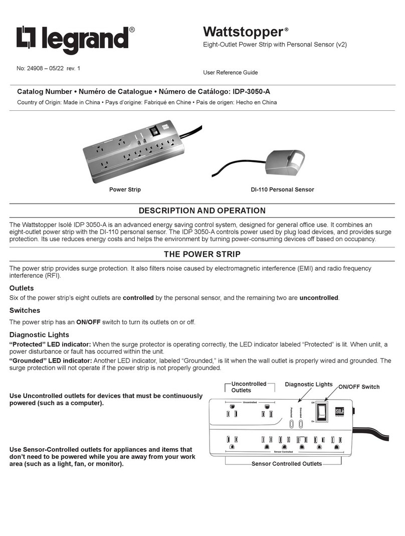 LEGRAND Wattstopper IDP 3050-A Product information sheet LEGRAND Wattstopper IDP 3050-A Product information sheet