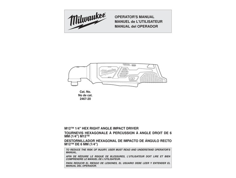Milwaukee M12 2467-20 Operator's manual