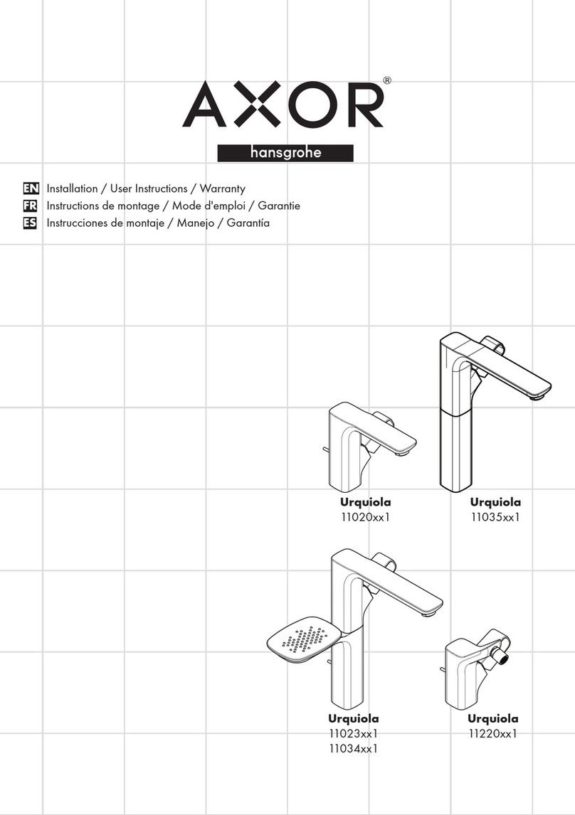 Hans Grohe AXOR Urquiola 11020 1 Series Installation/User Instructions/Warranty