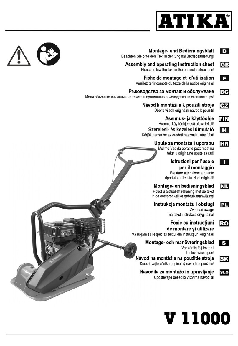 ATIKA V 11000 Assembly and operating  instruction sheet